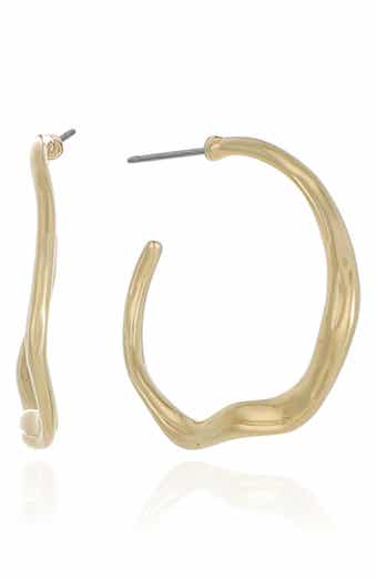 Ettika Thin Wavy Hoop Earrings
