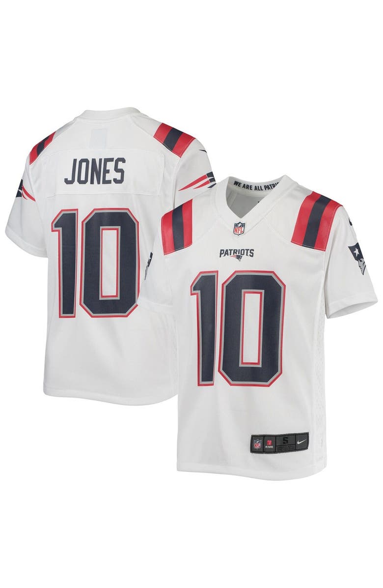 Nike Youth Nike Mac Jones White New England Patriots Game Jersey, Main, color,