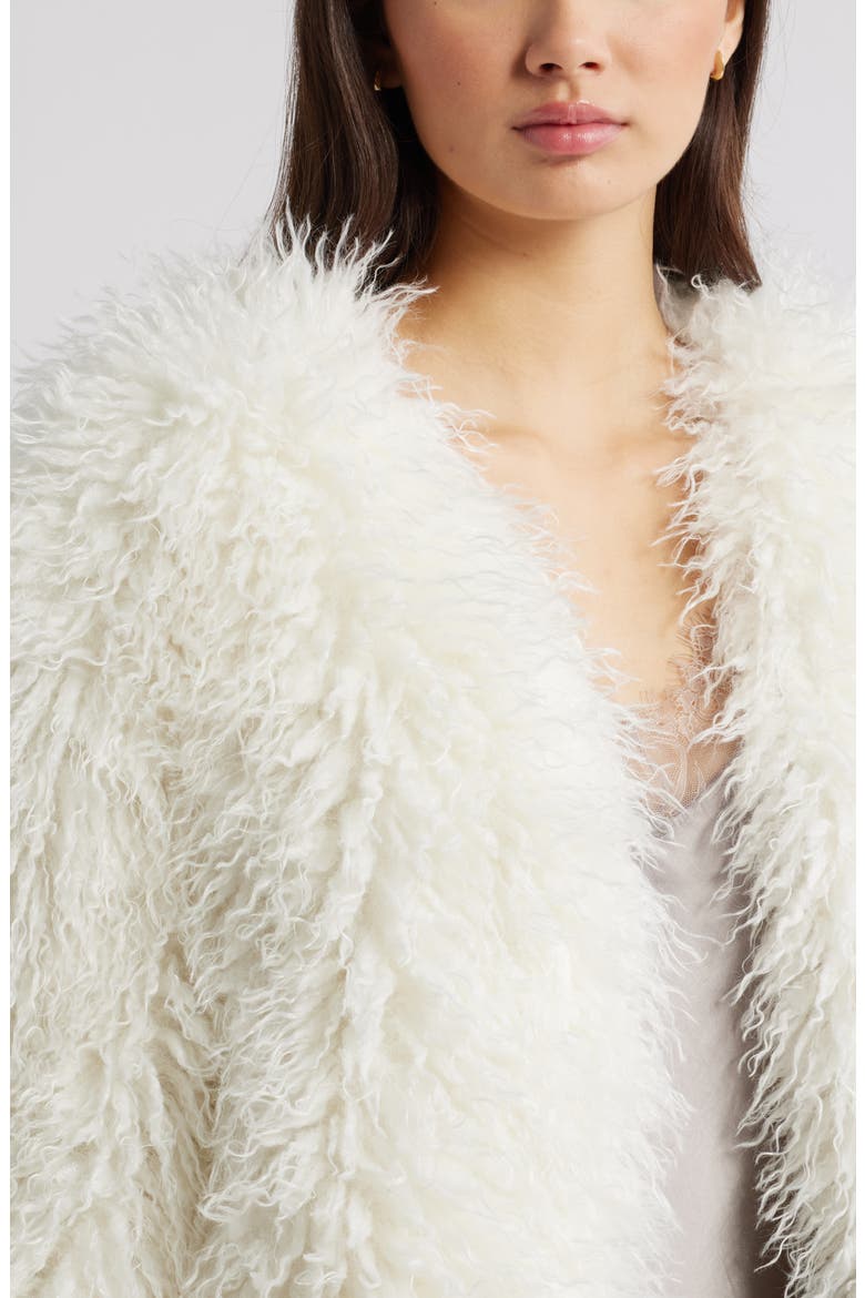 Shaggy Faux Fur Open Front Jacket, Alternate, color, IVORY