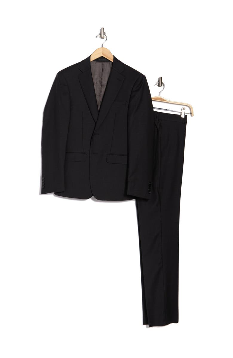 Calvin Klein Charcoal Two-Button Notched Lapel Suit, Alternate, color,