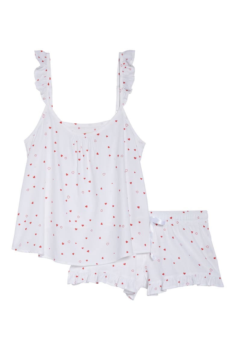 Rosee Short Pajamas, Alternate, color, WHITE/ RED