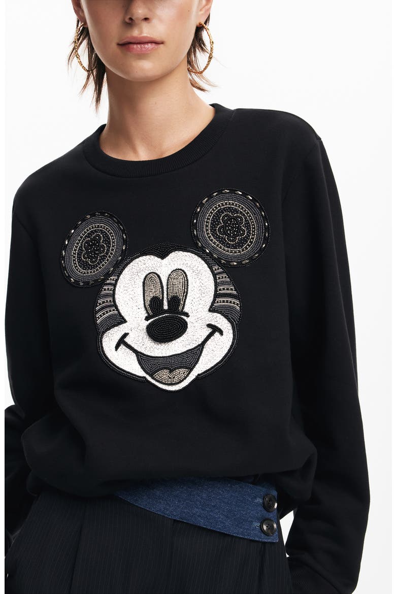 Mickey Yeah Sweatshirt, Alternate, color, BLACK