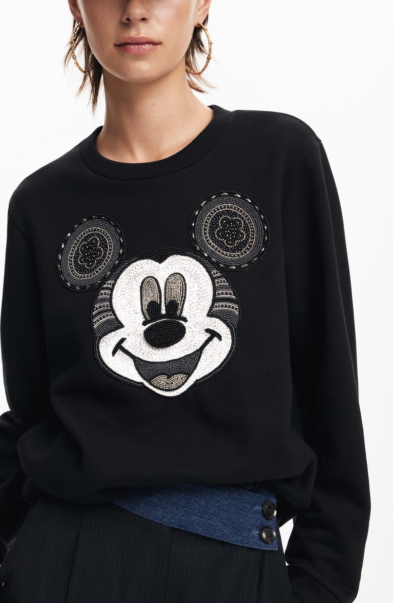 Desigual Mickey Yeah Sweatshirt, Alternate, color, 