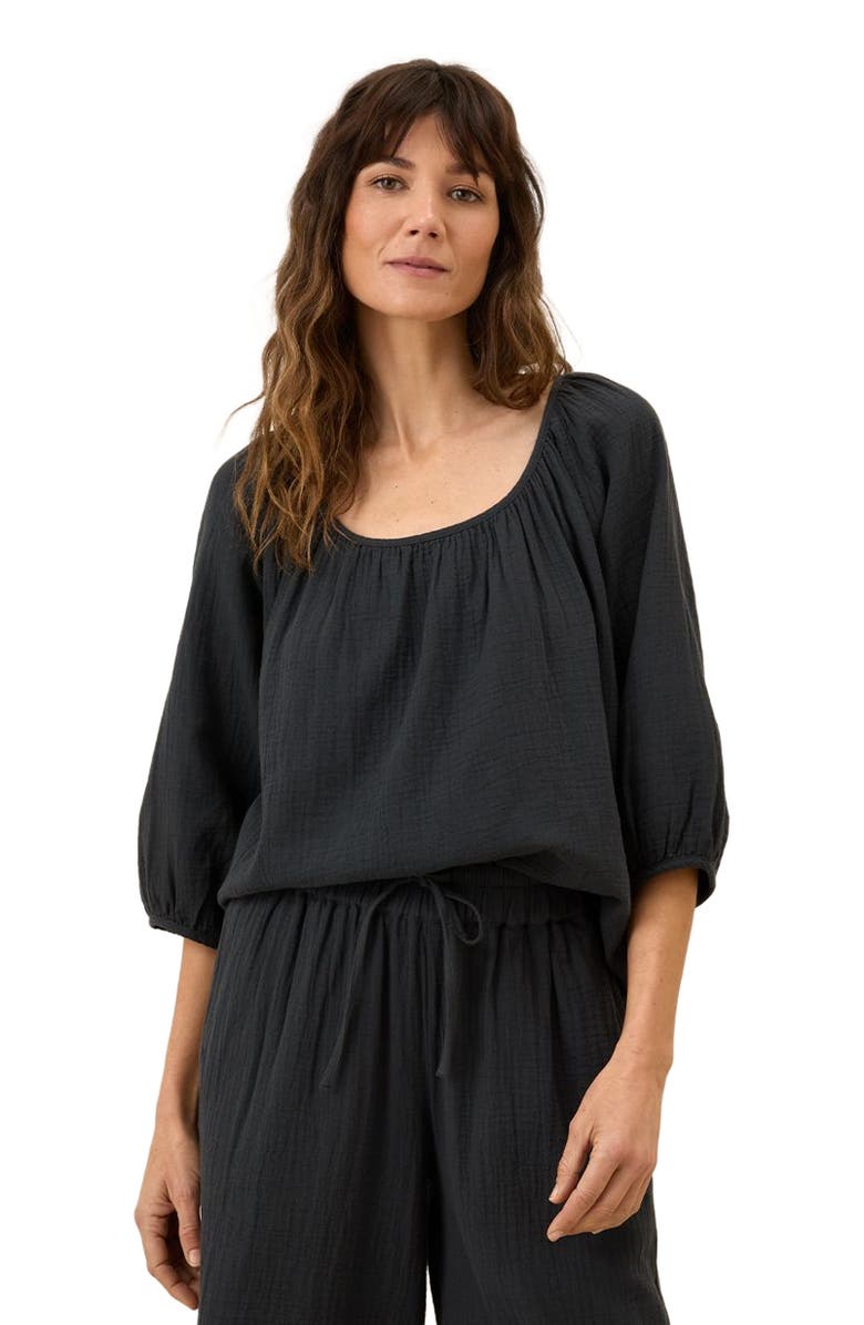 Pact Organic Cotton Coastal Double Gauze Scoop Neck Top, Main, color, 