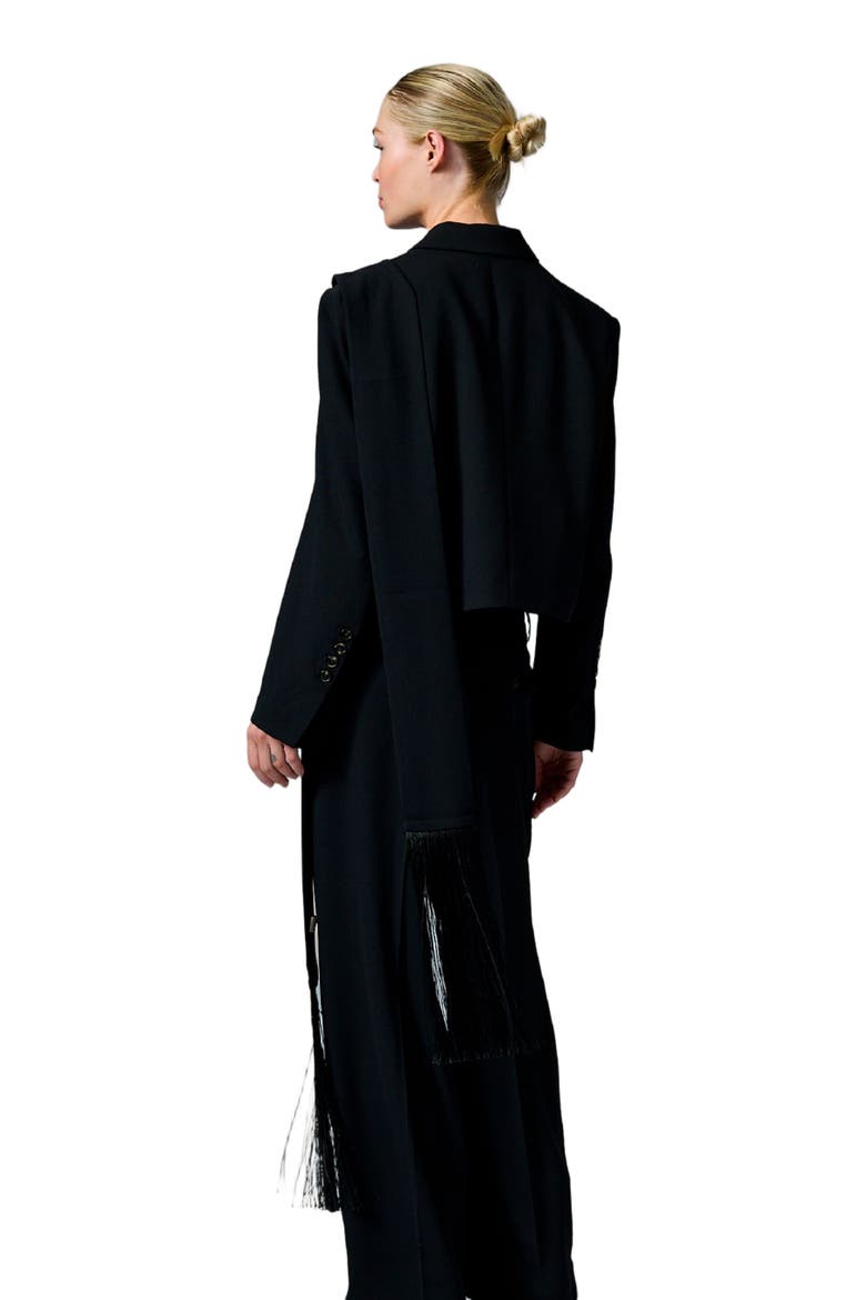 Edie Cropped Gabardine Blazer, Alternate, color, Black