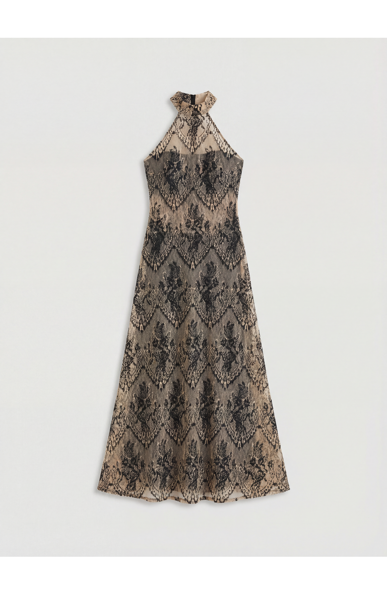MissPap Premium Sheer Lace Maxi Dress, Alternate, color, Nude
