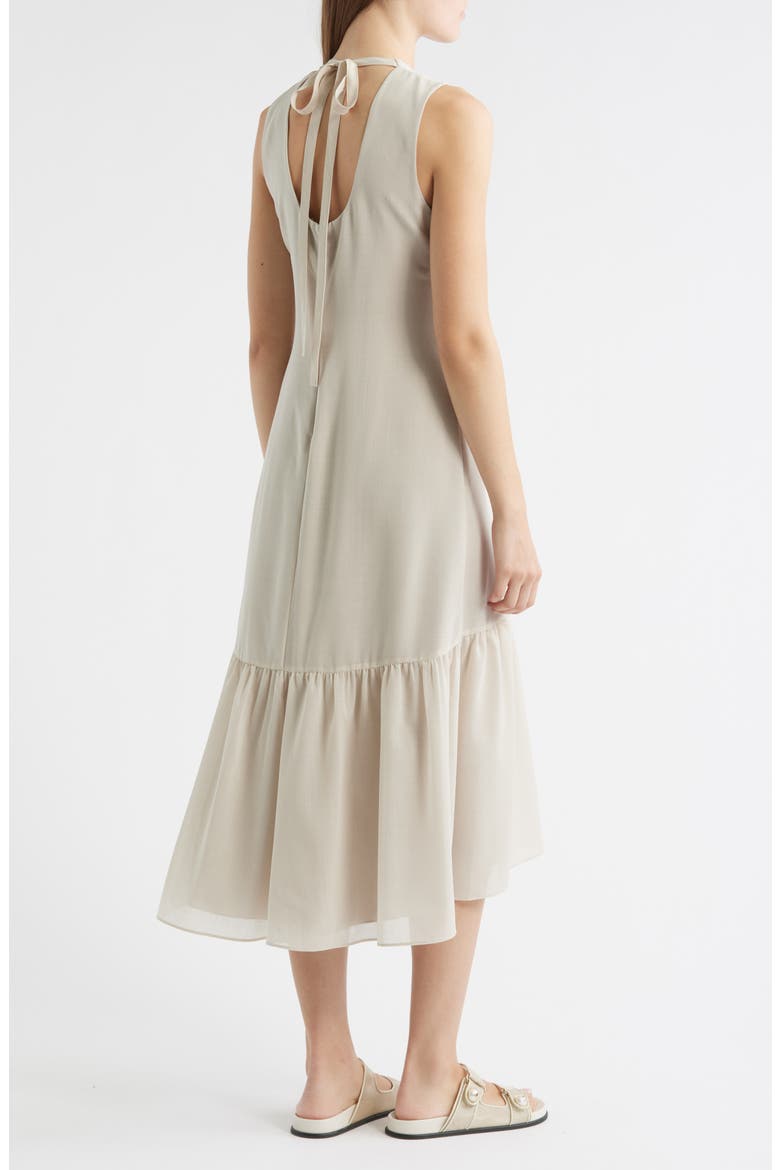 Tier Tie Back Midi Dress, Alternate, color, SAND
