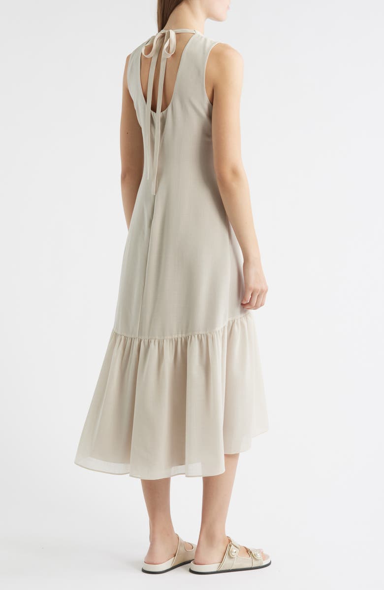 Theory Tier Tie Back Midi Dress, Alternate, color, Sand