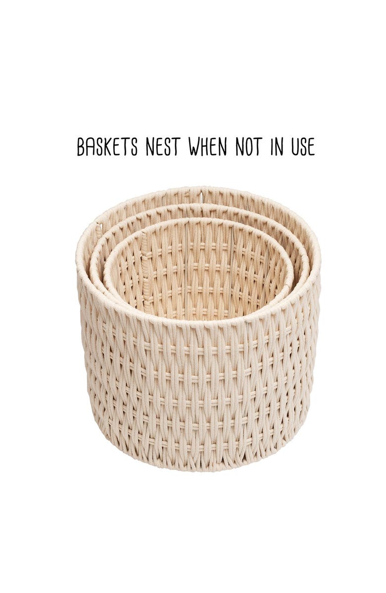 HONEY-CAN-DO Cozy Weave 3-Piece Basket Set, Alternate, color,