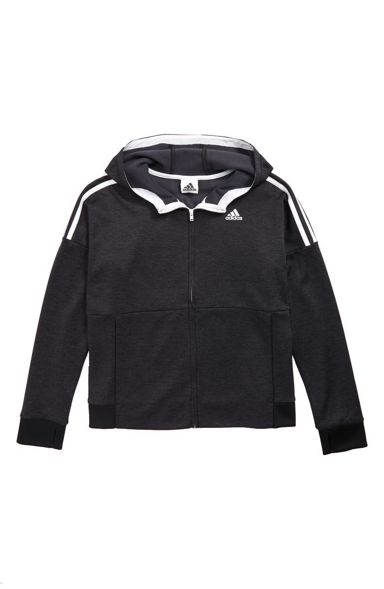 adidas 3-Stripes Hooded Jacket, Main, color, 