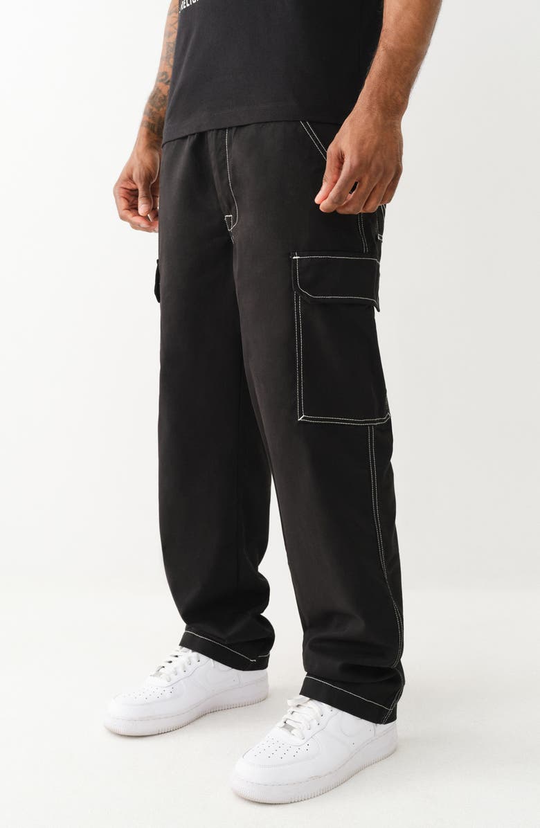 True Religion Cargo Pants, Alternate, color, Jet Black