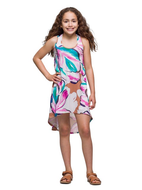 Pastel Floral High Low Sleeveless Pocket Dress