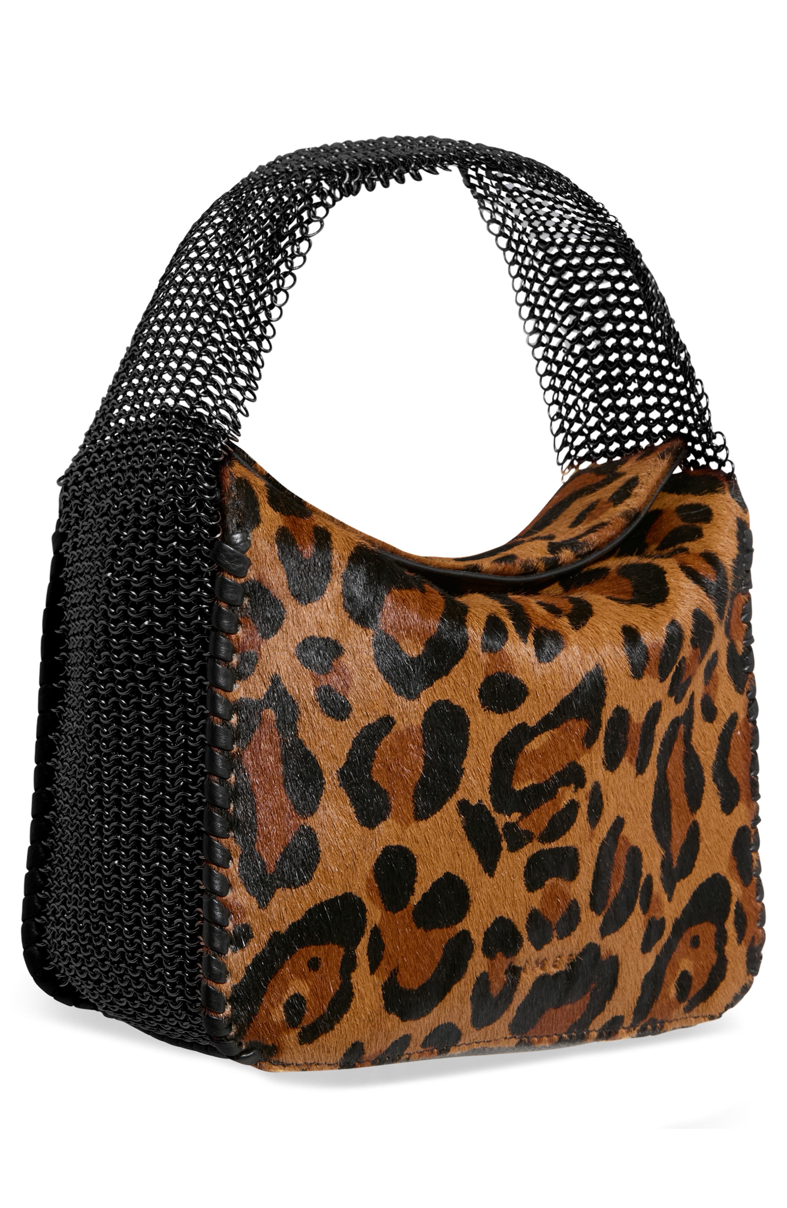 Chain Mail Handle Handbag, Alternate, color, WILDCAT HAIRCALF
