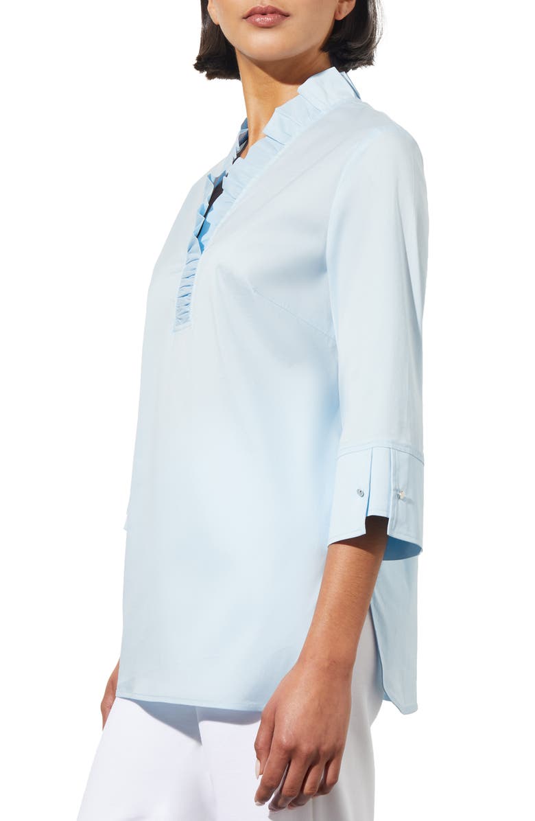 Ming Wang Ruffle Collar Shirt, Alternate, color, 