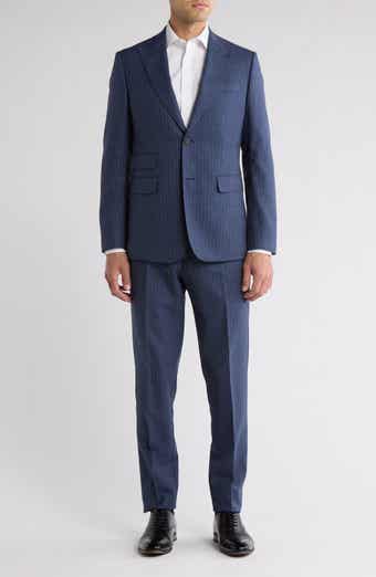English Laundry Pinstripe Navy Wool Blend Suit