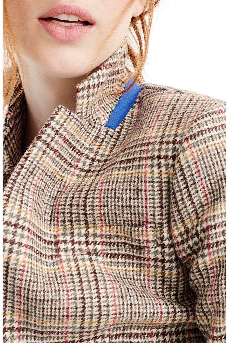 Plaid Regent Blazer with Velvet Tie, Alternate, color, OLIVE MUSTARD RED