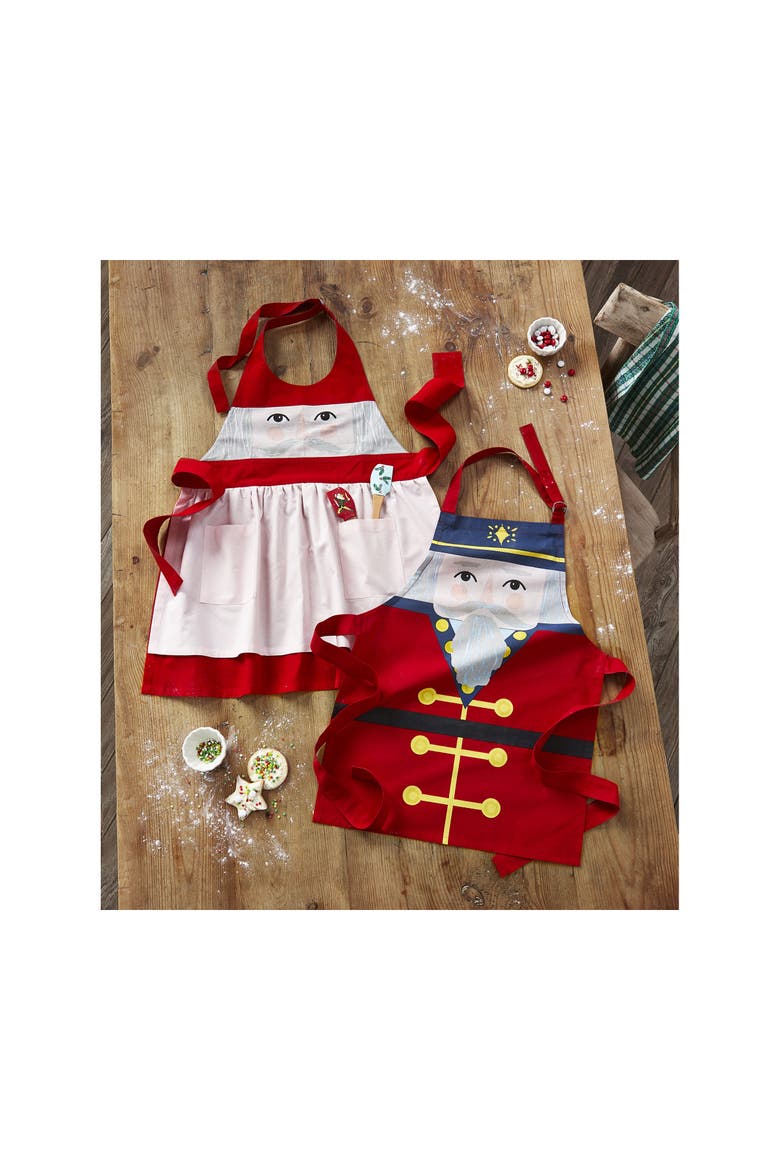 Nutcracker Girl Cotton Apron for Kids Winter Kitchen Textiles, Alternate, color, Pink