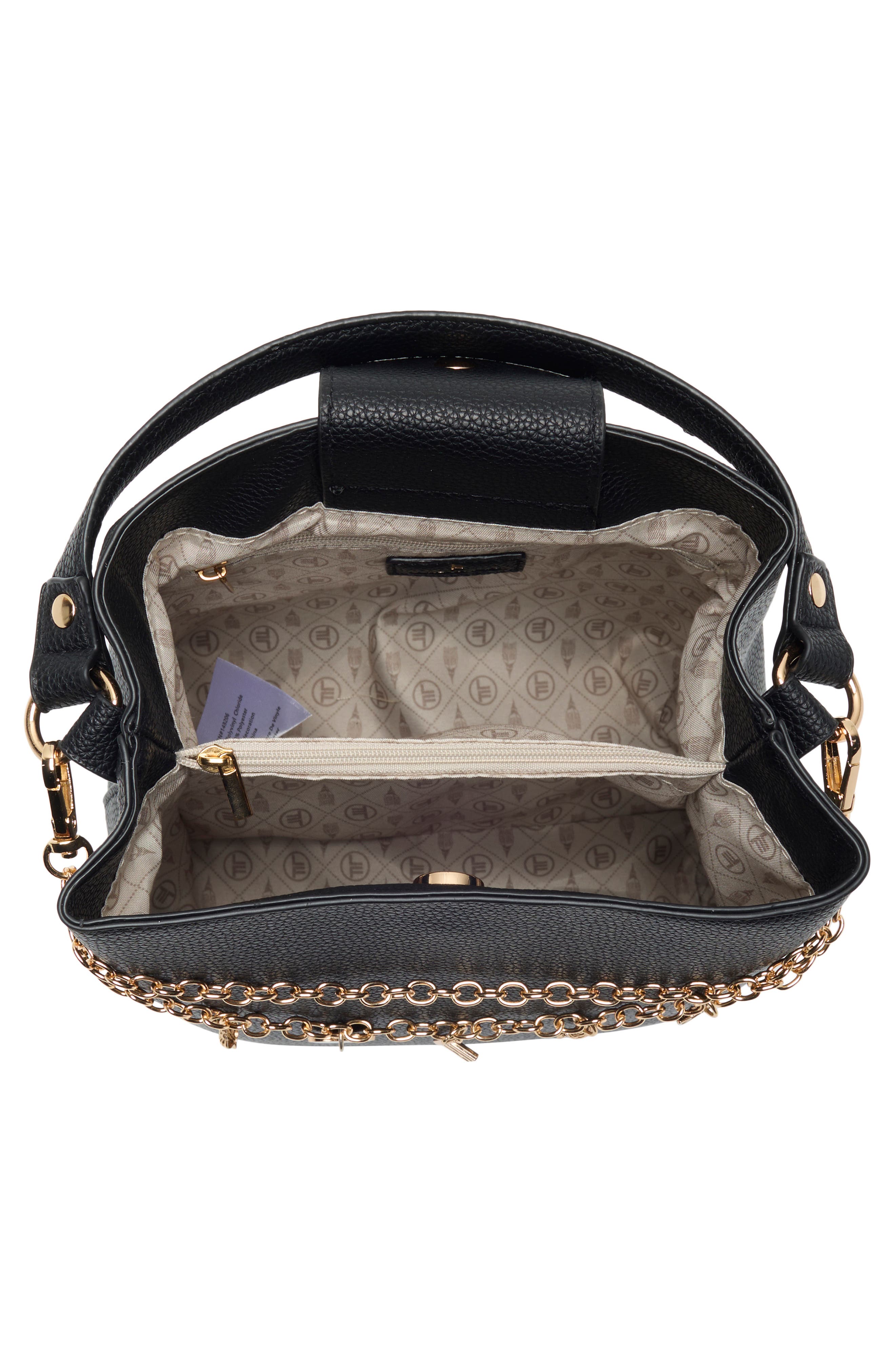 Pebbled Faux Leather Bucket Crossbody Bag, Alternate, color, BLACK