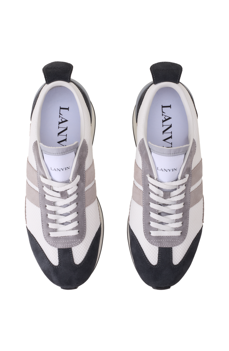 Lanvin Bumpr Sneakers In Mesh And Brushed Suede, Alternate, color, Grey