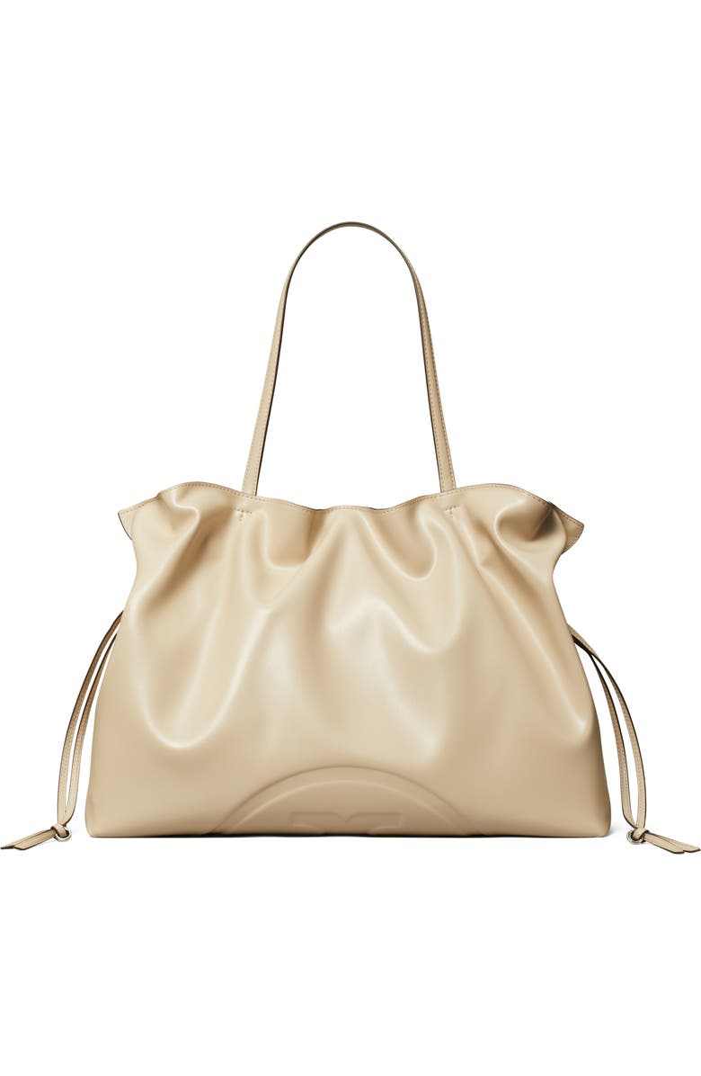 Tory Burch Ella Faux Leather Tote, Alternate, color, Light Stone