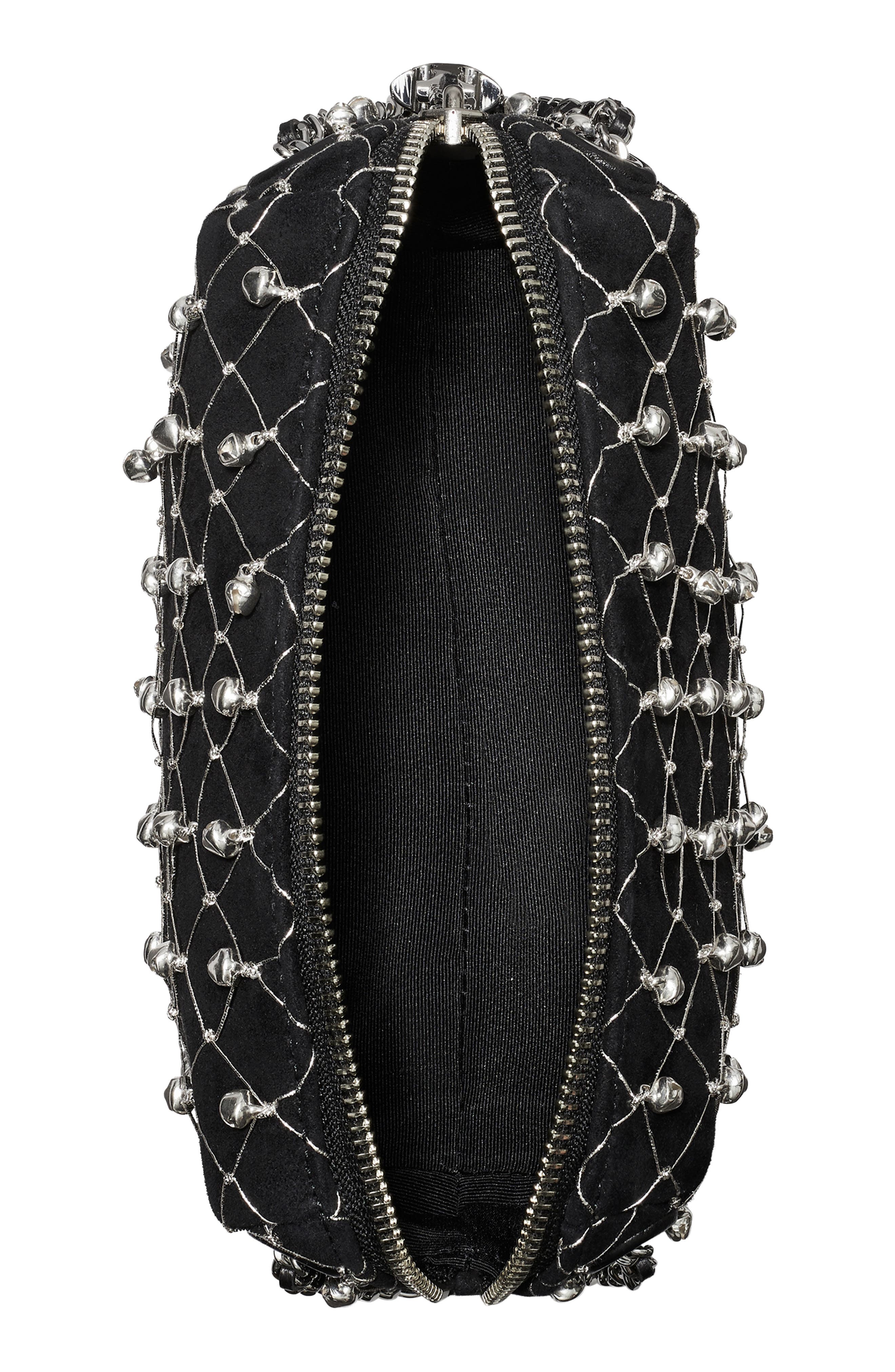 Tory Burch Fleming Bell Soft Suede Crossbody Bag, Alternate, color, Black