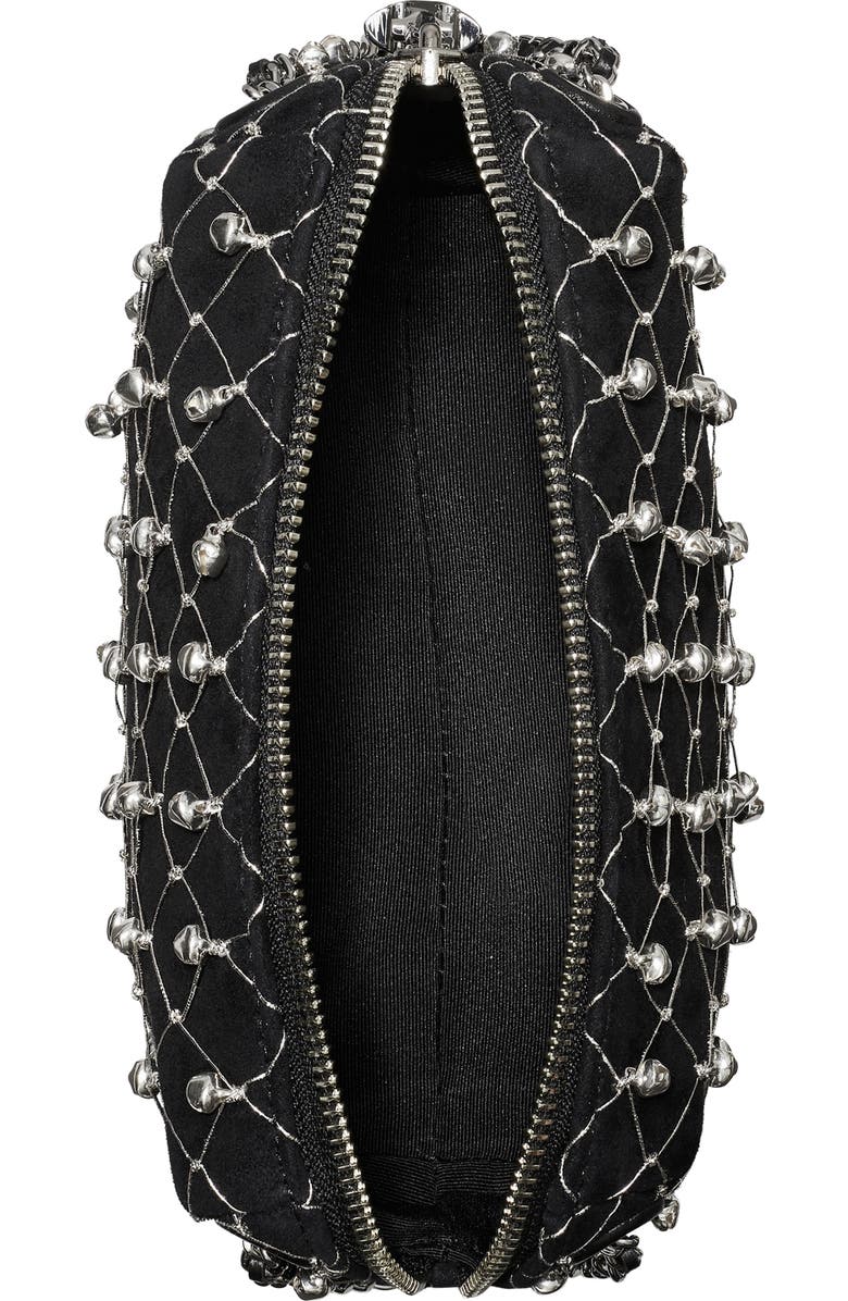 Tory Burch Fleming Bell Soft Suede Crossbody Bag, Alternate, color, Black