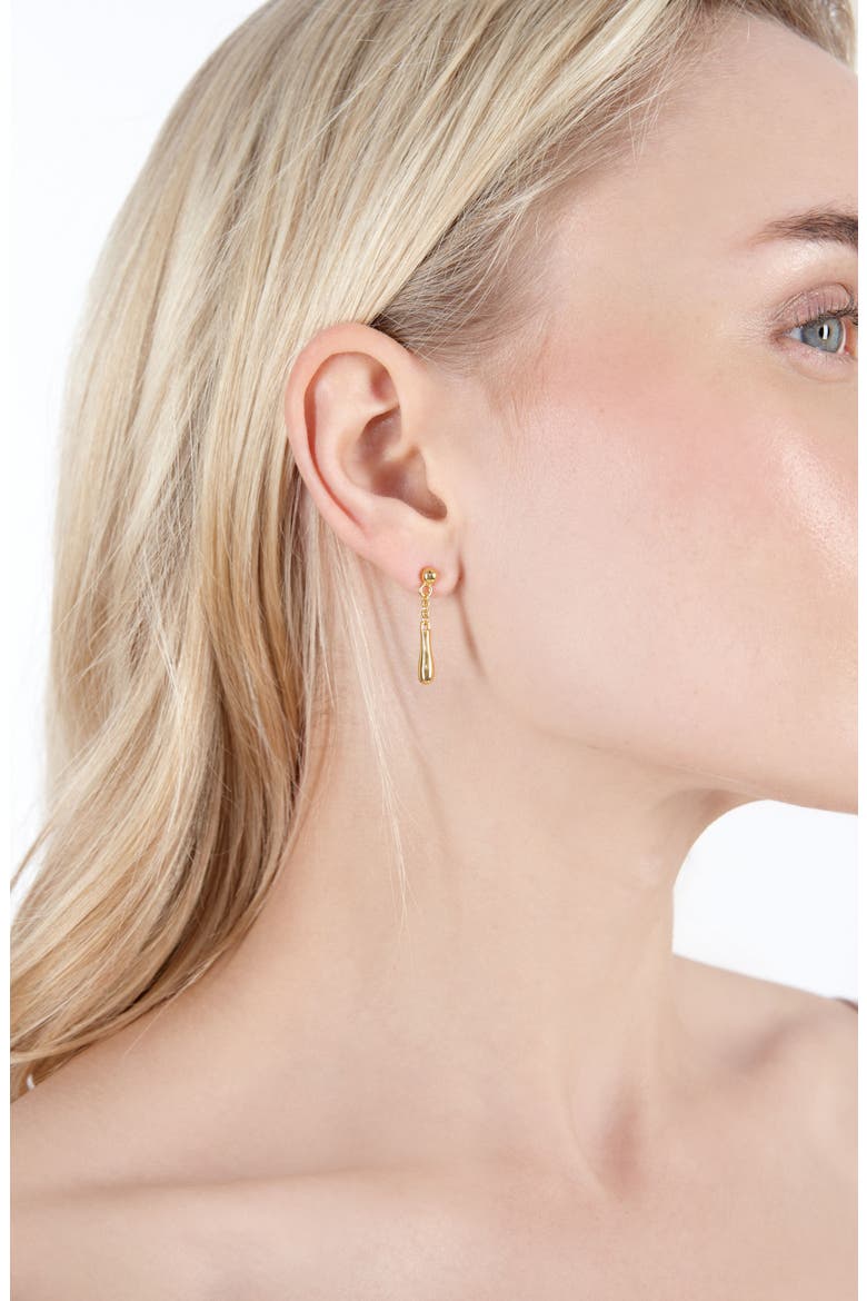 Short Drop Earrings, Alternate, color, Gold Vermeil