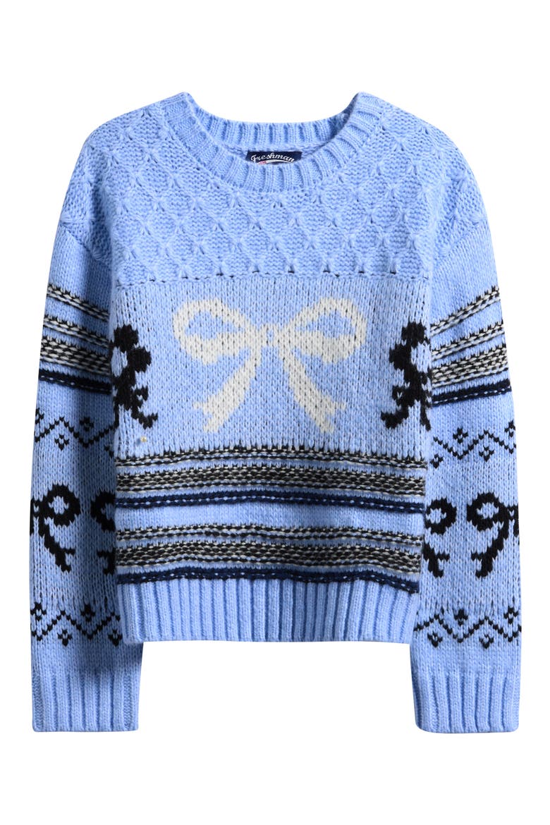 Kids' Bow Sweater, Main, color, PERIWINKLE