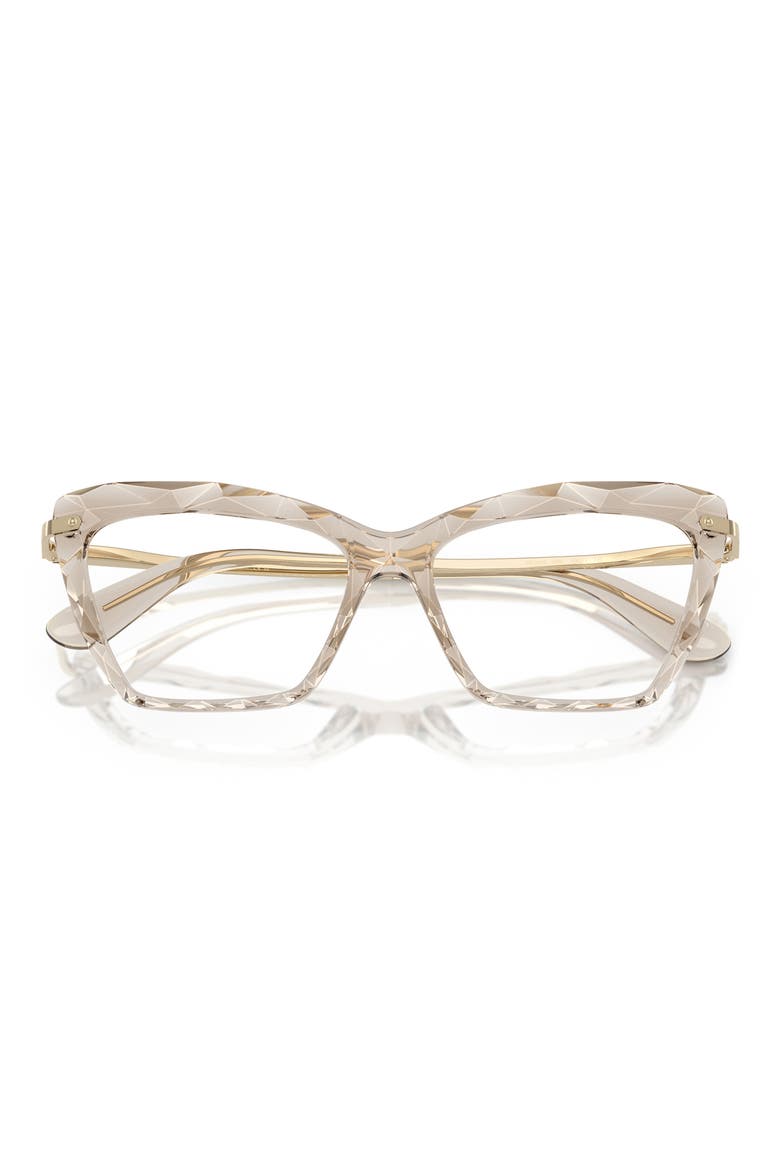 53mm Cat Eye Optical Glasses, Alternate, color, CAMEL