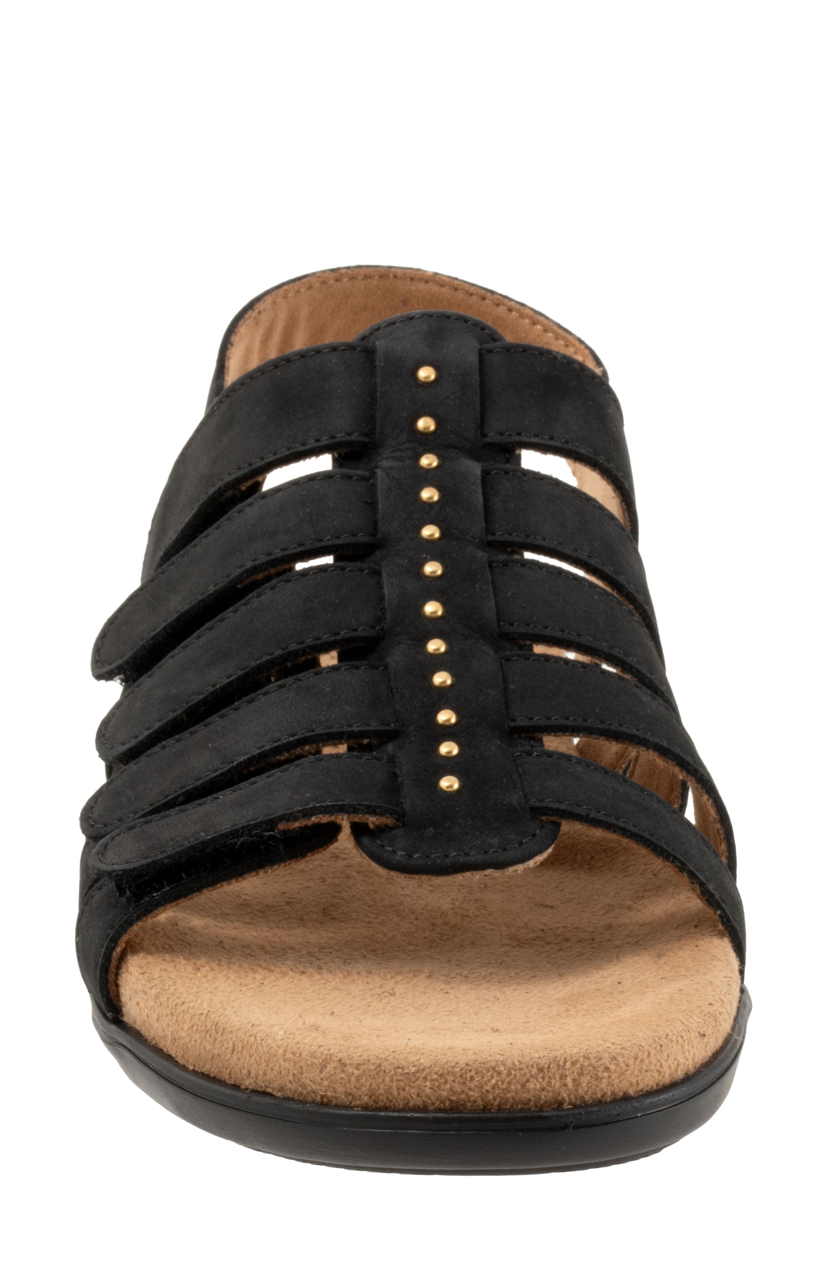 Trotters Riki Studs Slingback Sandal, Alternate, color, Black Nubuck