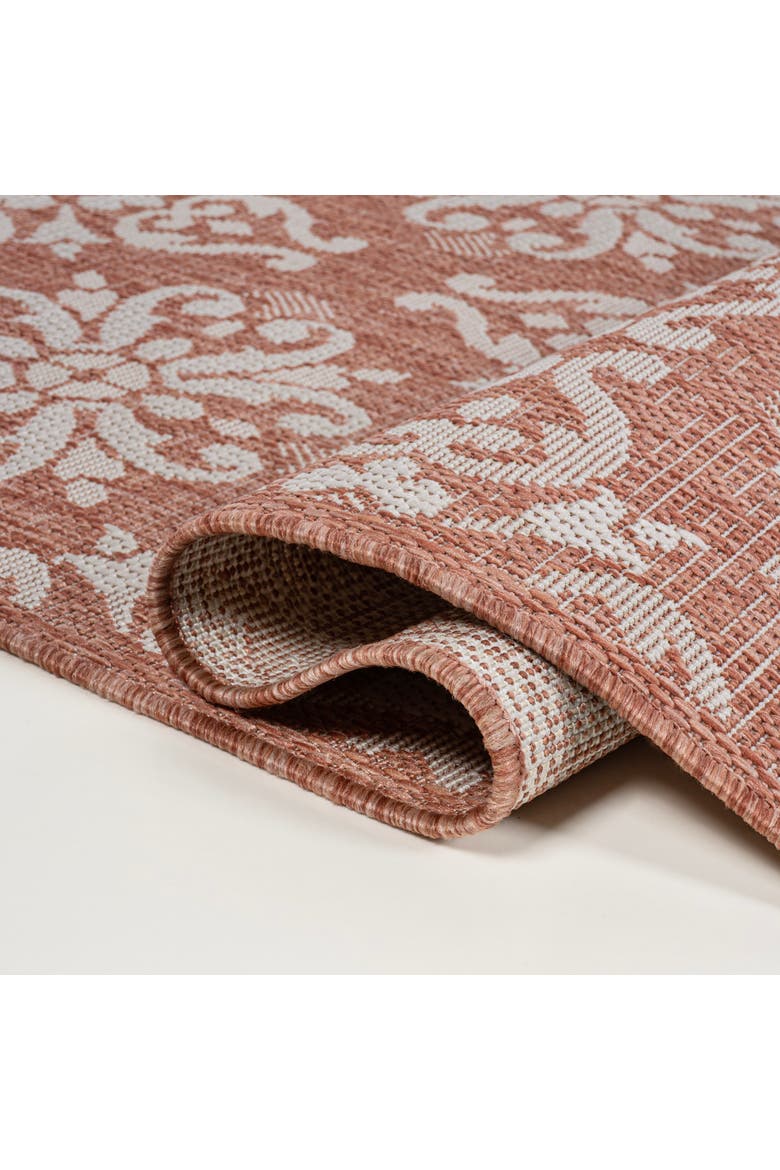 Amora Traditional Mediterranean Tile Design Indoor/Outdoor Area Rug, Alternate, color, Salmon/Cream