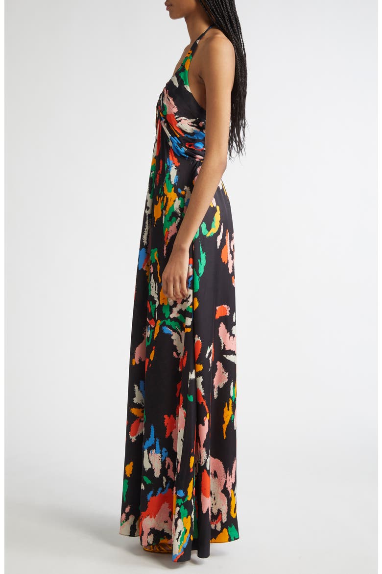 Al Print Halter Gown, Alternate, color, BLACK MULTI