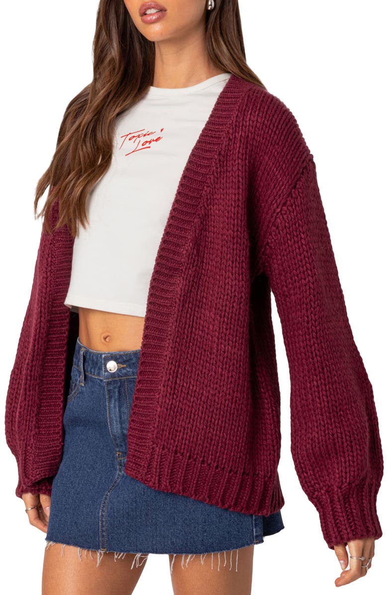 EDIKTED Anina Oversize Knit Cardigan, Alternate, color, 