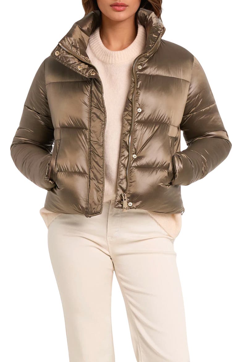 Coco-El Water Resistant Crop Puffer Jacket, Main, color, MOCHA