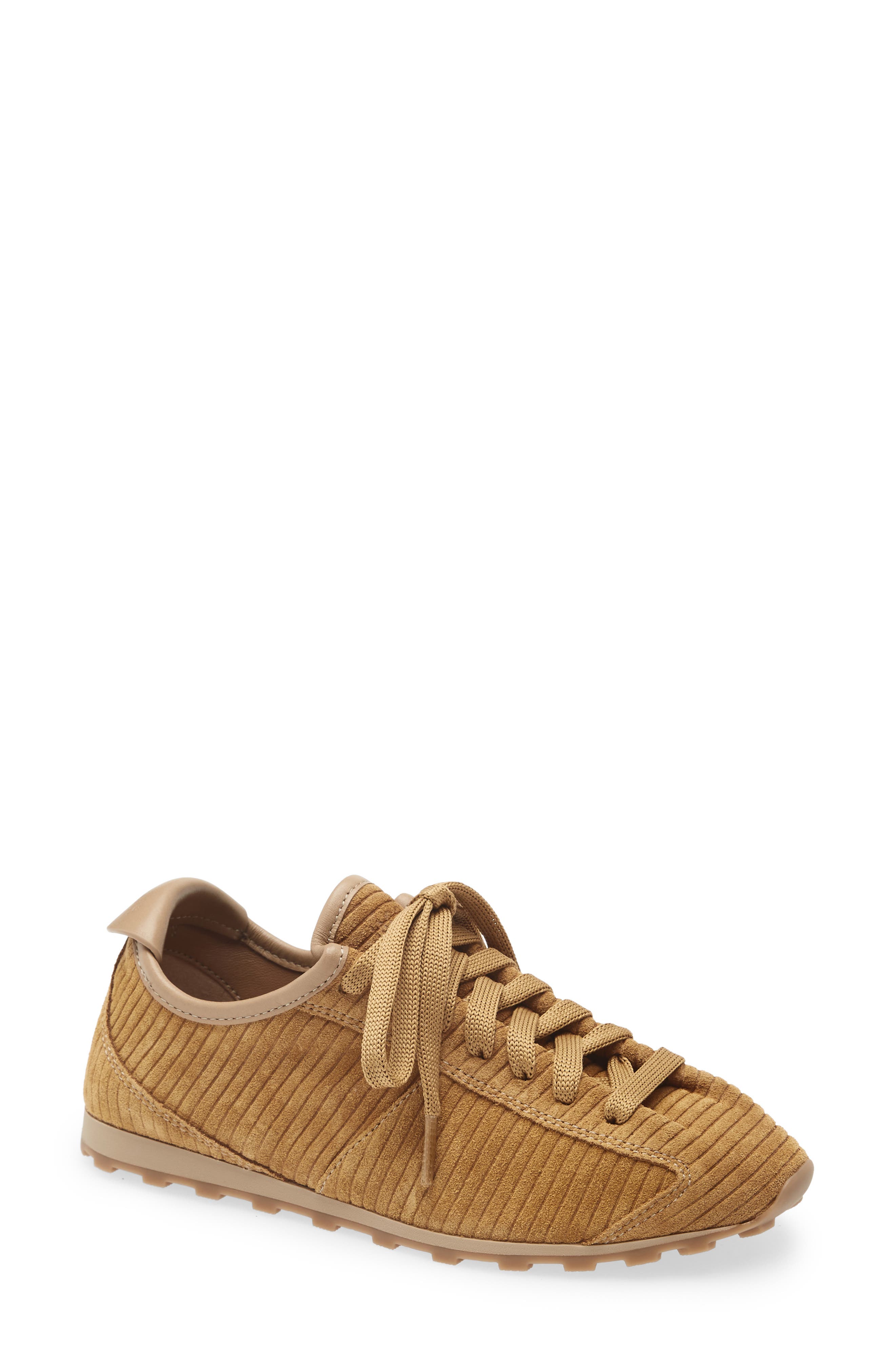 Jacquemus Corduroy Suede Tennis Sneaker, Main, color, Camel