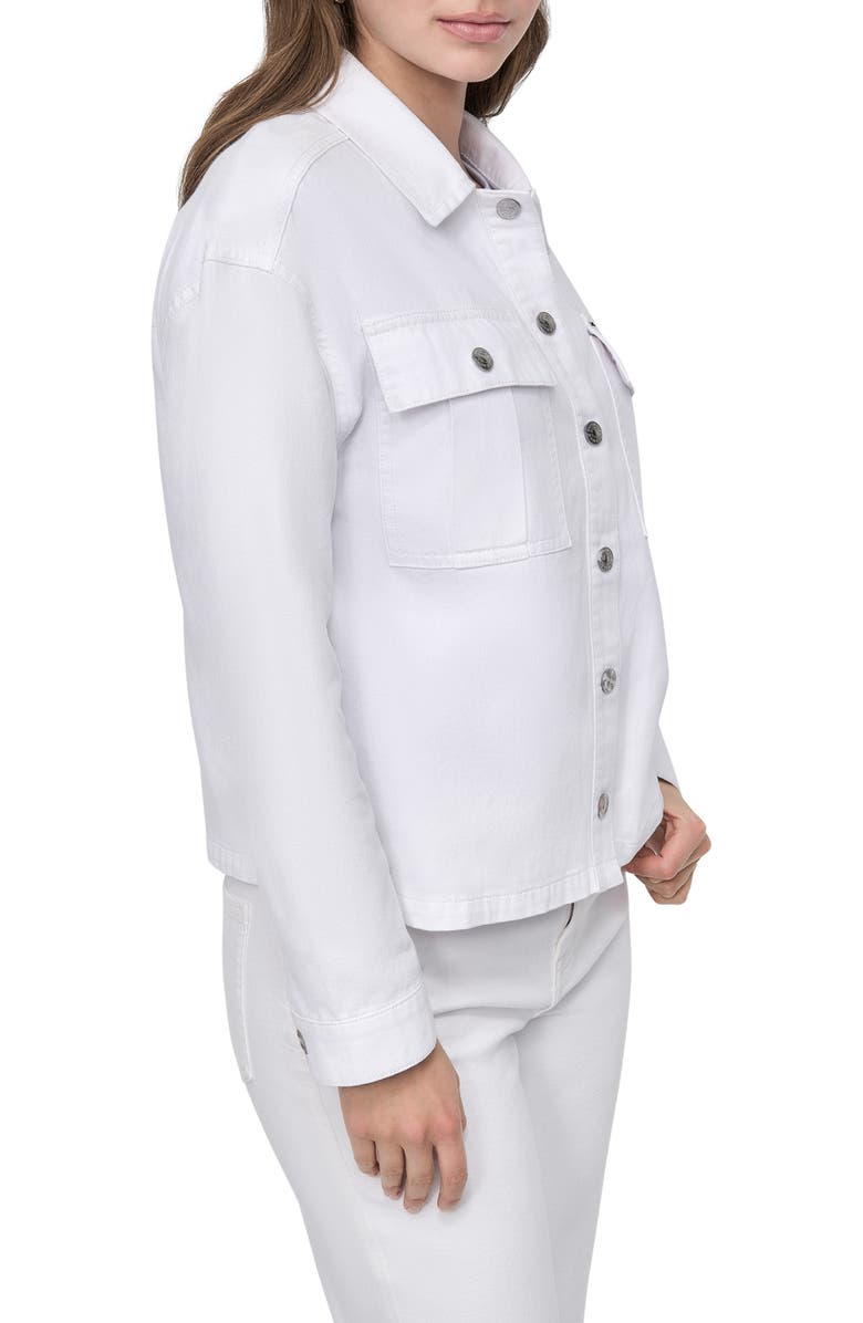 DKNY Jeans Utility Denim Shacket, Alternate, color, White