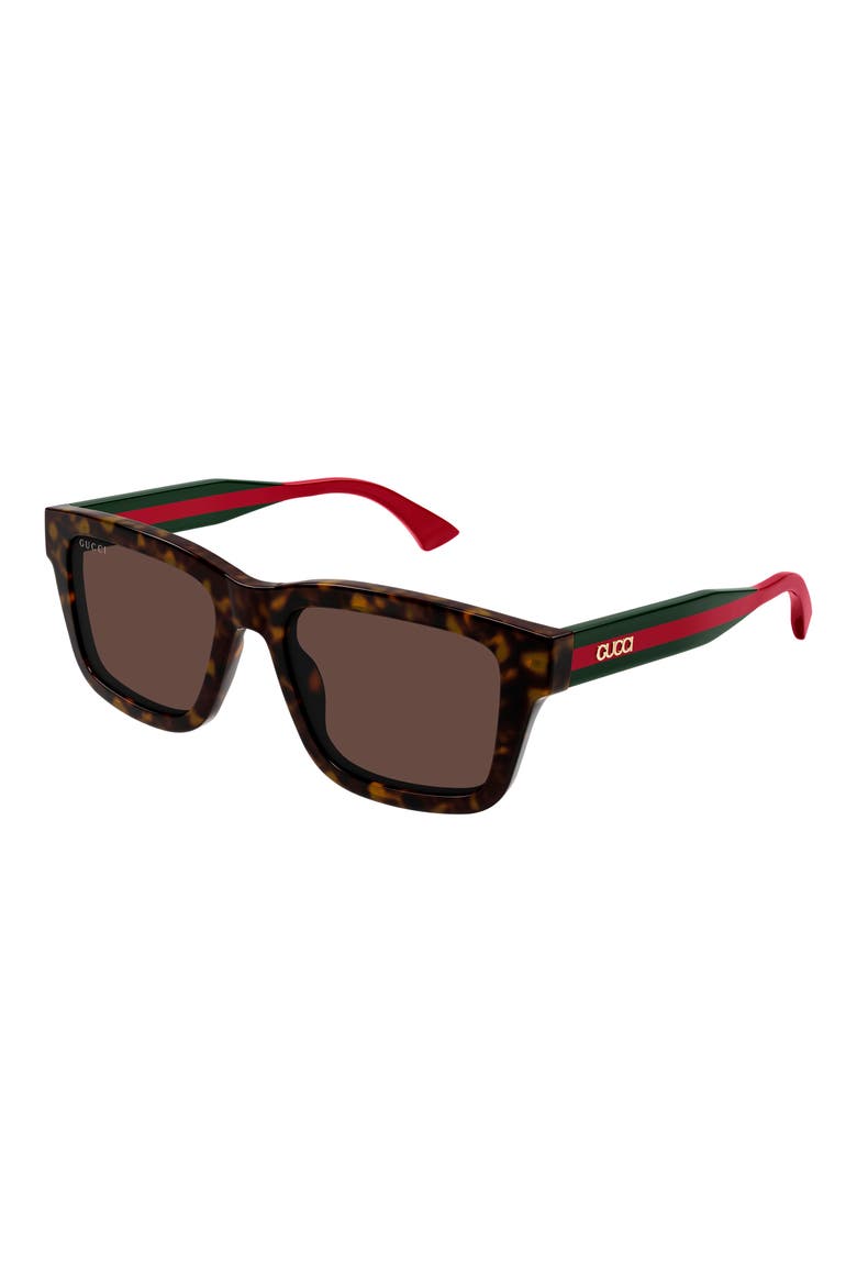 53mm Rectangular Sunglasses, Alternate, color, HAVANA