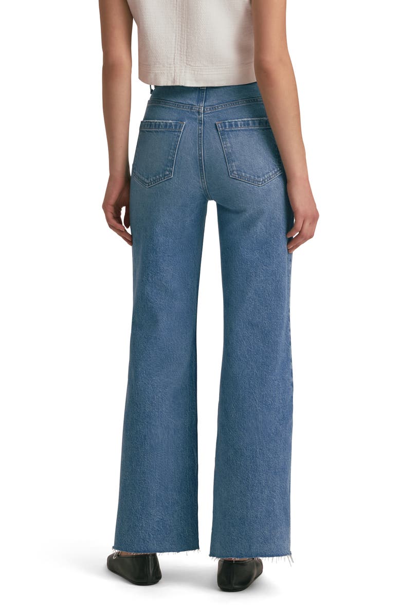 Favorite Daughter The Jordie Raw Hem Super High Waist Wide Leg Jeans, Alternate, color, 