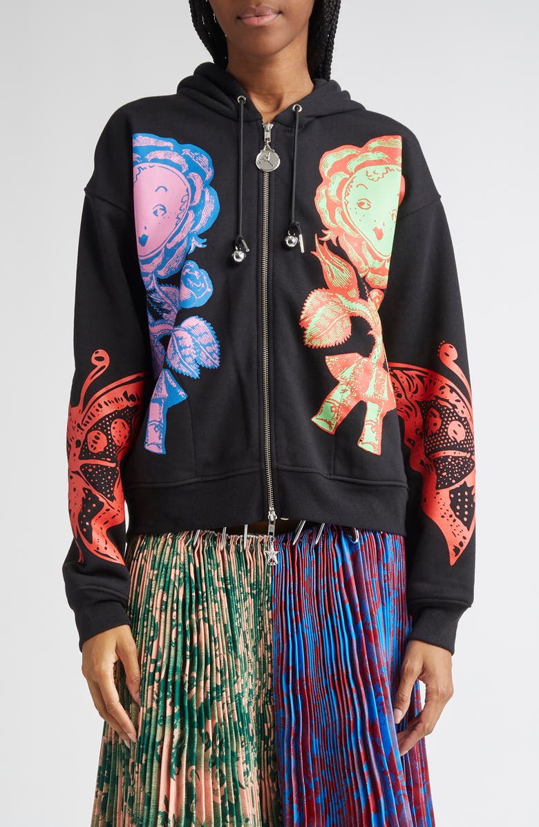 Chopova Lowena Double Rosebud Oversize Graphic Hoodie, Main, color, 