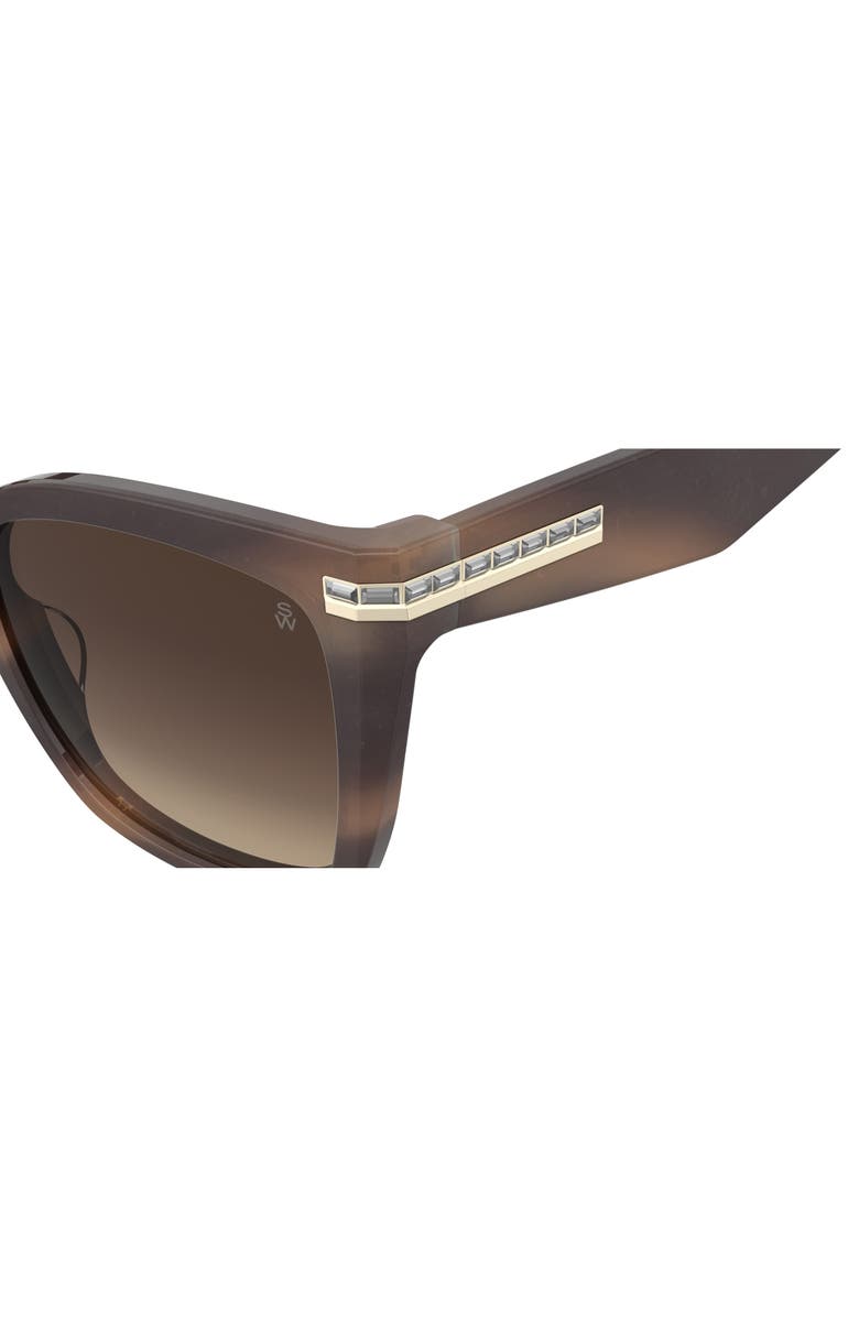 Stuart Weitzman 55mm Square Sunglasses, Alternate, color, Havana Brown/ Brown