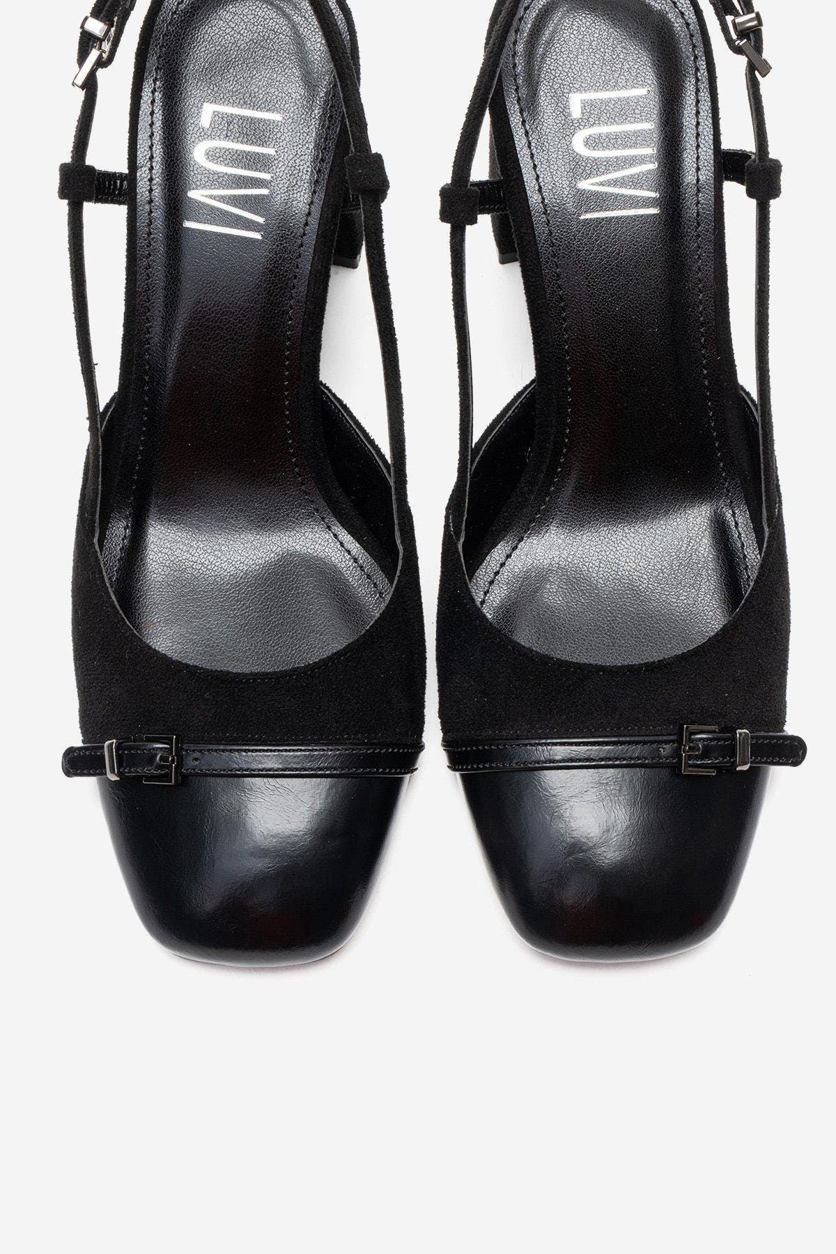 Prologue Shoes Desia Slingback Round Toe Pump, Alternate, color, Black Suede