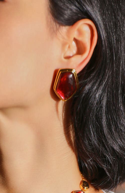 Rc Retro Chic Rome Velvet Earrings In Red