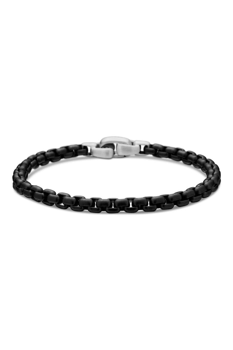 Men's Box Chain Bracelet in Darkened Stainless Steel, 5mm, Main, color, STAINLESS STEEL