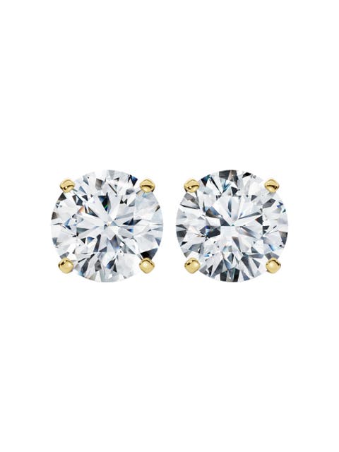 1Ct TW Round Diamond Studs 14k Gold Lab Grown