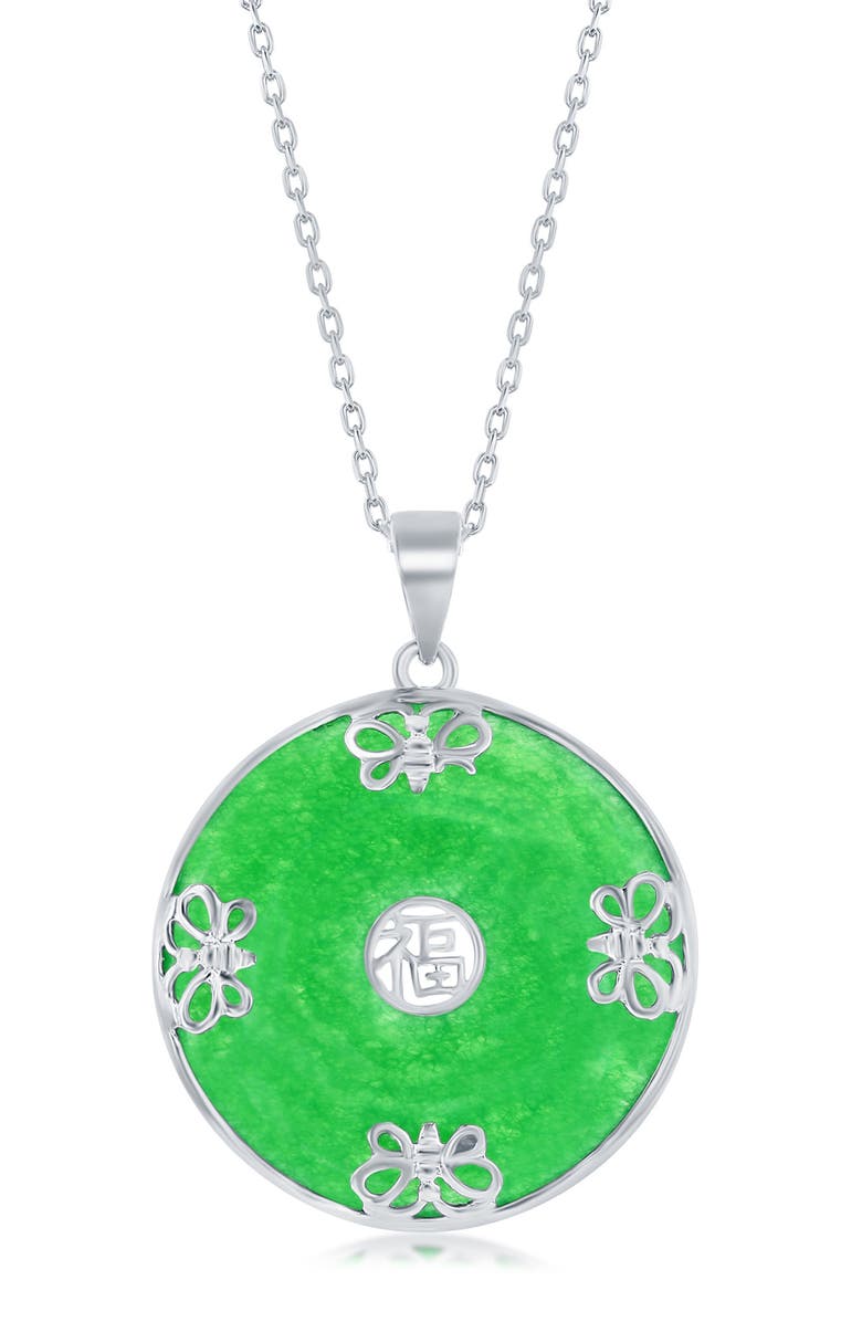 SIMONA Good Luck Jade Pendant Necklace, Main, color, 