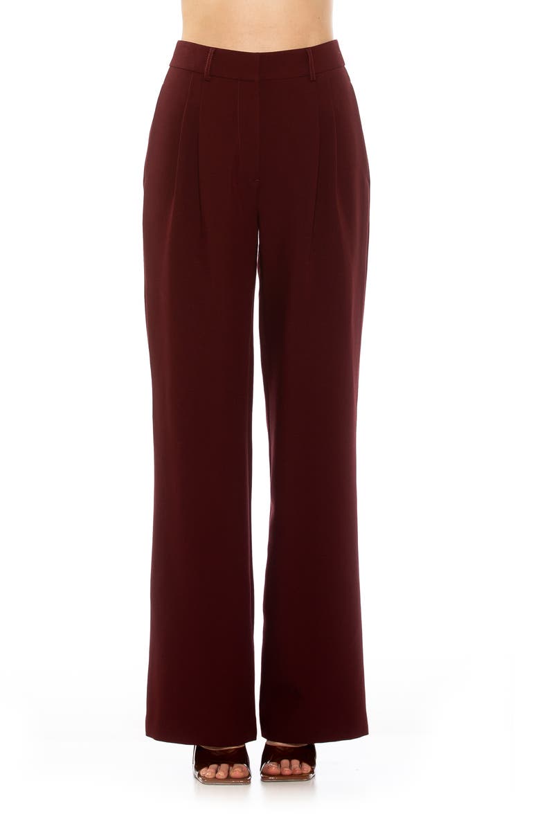 Alexia Admor Ellie Pleated Wide Leg Pants, Main, color, Dark Red