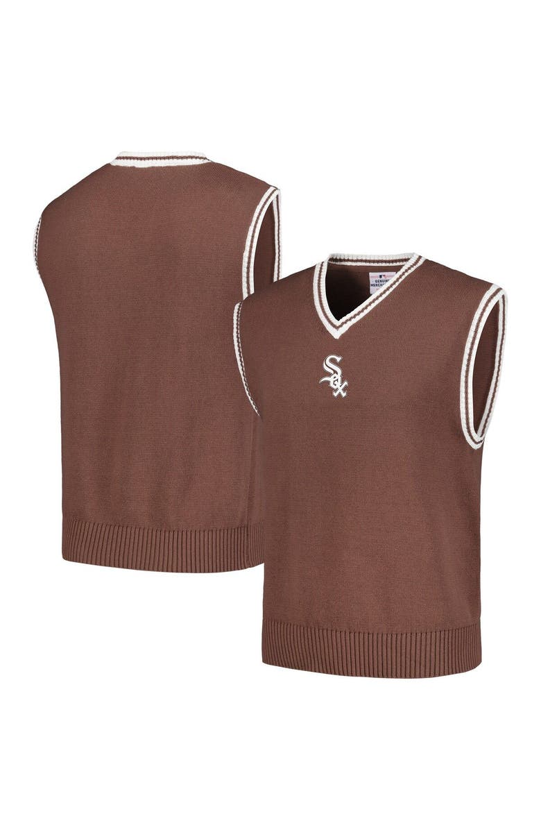 PLEASURES Men's PLEASURES  Brown Chicago White Sox Knit V-Neck Pullover Sweater Vest, Main, color, Brown
