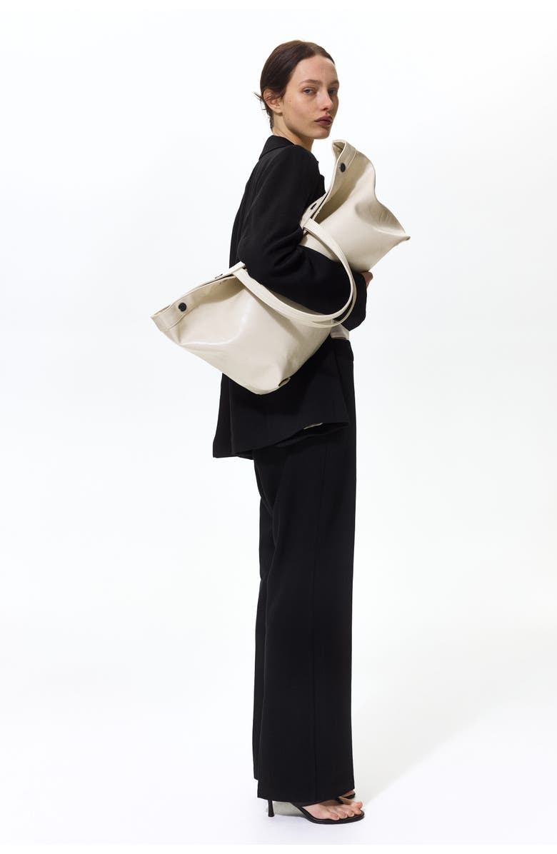 H&M Linen-blend Tailored Trousers, Alternate, color, Black