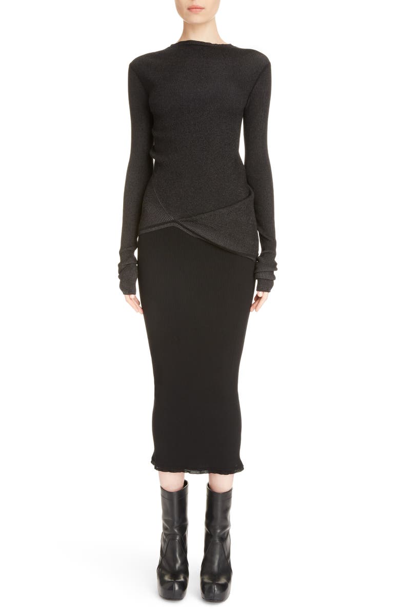Rick Owens Stretch Knit Top, Alternate, color,