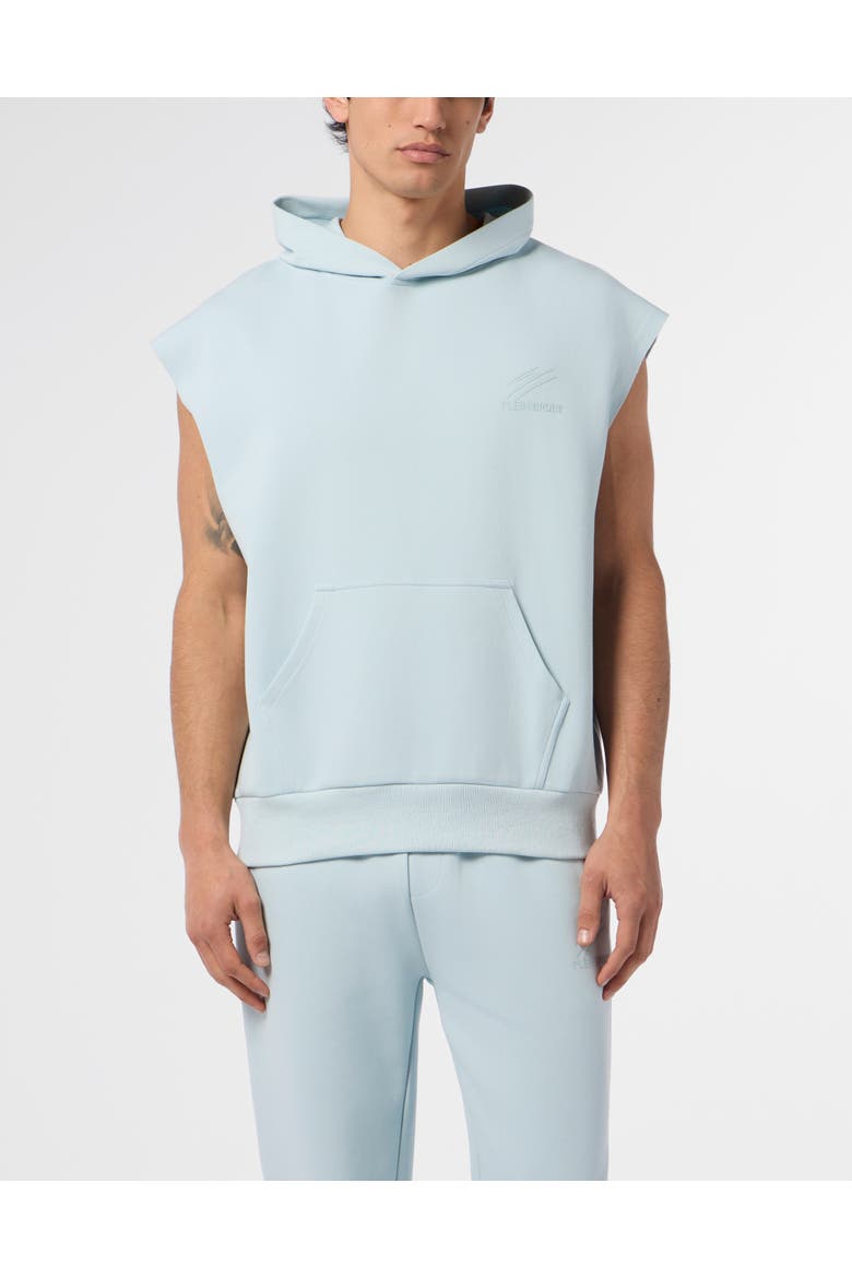 Pique Hoodie Vest Icon Men, Main, color, lightblue